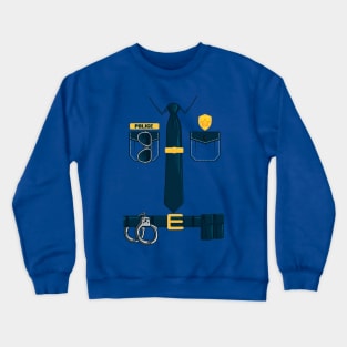 Police Officer Gift Police Uniform Costume Halloween Crewneck Sweatshirt